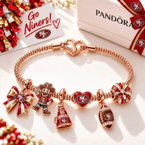 San Francisco 49ers Pandora charm bracelet in rose gold