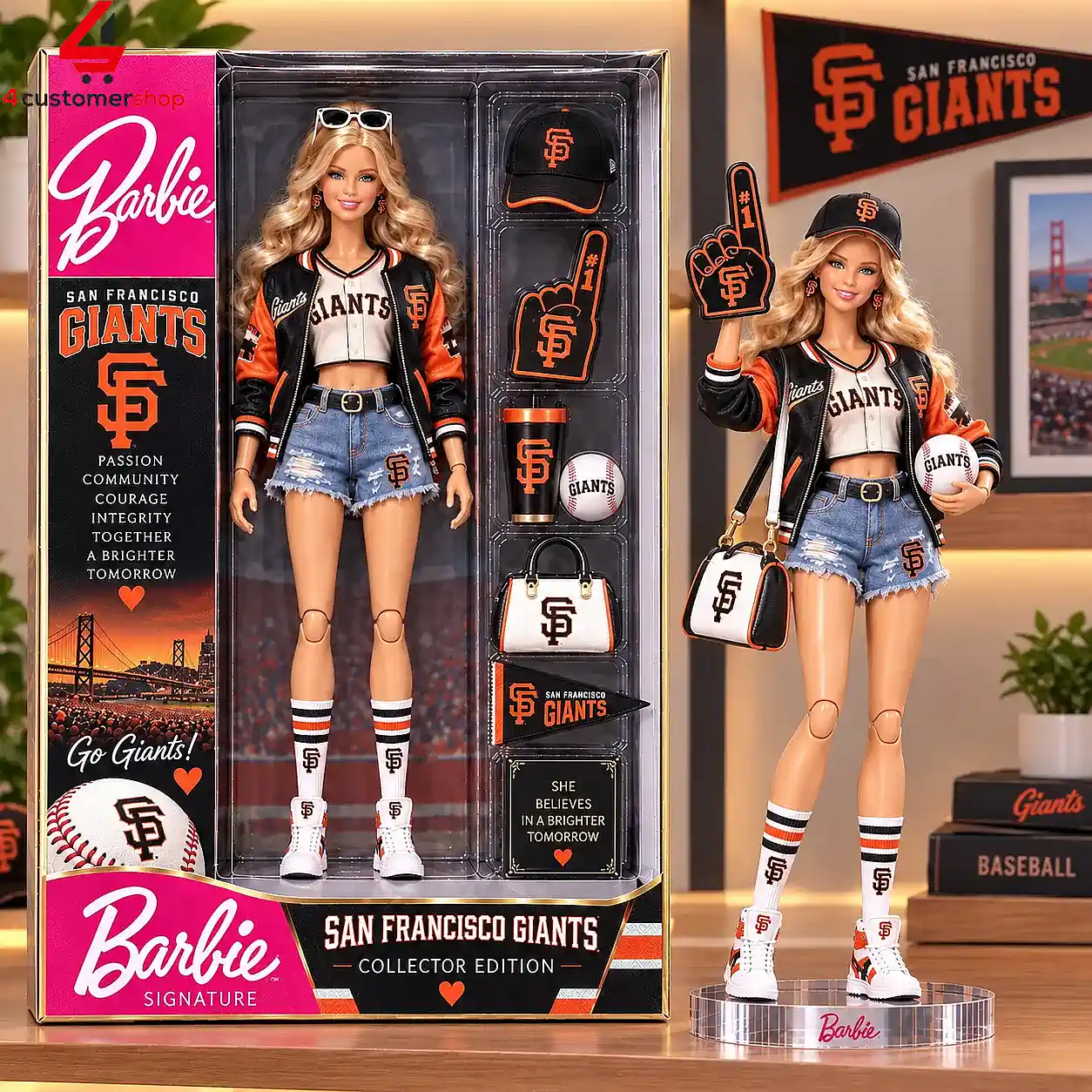 San Francisco Giants MLB Game Day Outfit Barbie Doll Figure