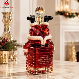 Santa Chimney Merry Christmas Tis The Season To Be Jolly Whiskey Decanter 2 V7fHi