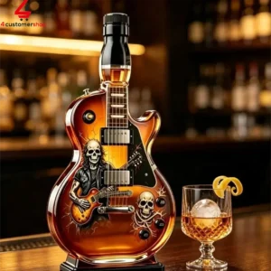 Skull Rock And Roll Guitar Shaped Whiskey Bottle 1 BoG2j