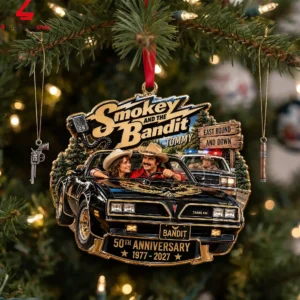 Smokey and the Bandit 50th anniversary Trans Am hanging Christmas ornament