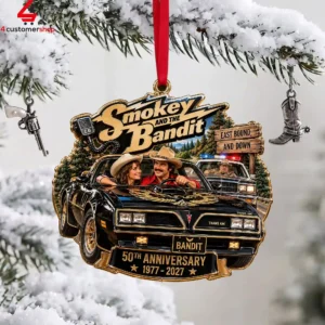 Smokey And The Bandit 50th Anniversary East Bound And Down Personalized Christmas Ornament 2 HrydO