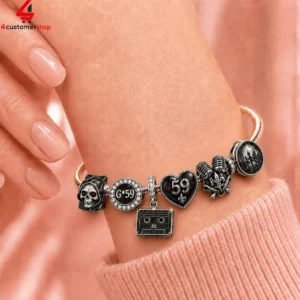 G59 themed charm bracelet on a wrist