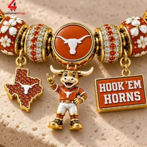Texas Longhorns Hook em Horns Pandora Charm Bracelet Set 2 PsBEX