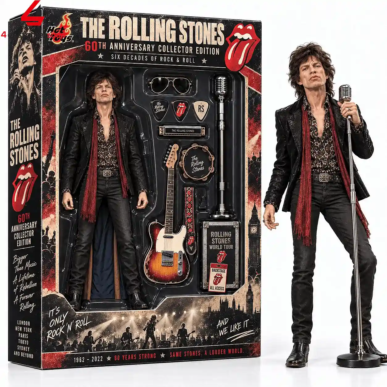 The Rolling Stones Mick Jagger 60th Anniversary Hot Toys Figure