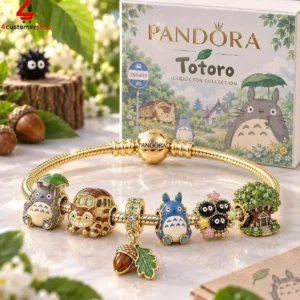 Pandora Totoro jewelry bracelet with themed charms and packaging