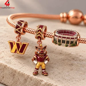 Washington Commanders Take Command Pandora Charm Bracelet Set 2 DkC09