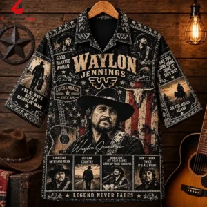 Waylon Jennings Ol Hoss Mammas Dont Let Your Babies Grow Up To Be Cowboys Hawaiian Shirt 1 nuN6f