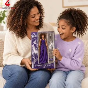 Whitney Houston Purple Dress Barbie Figure Doll Set 3 RFYPa