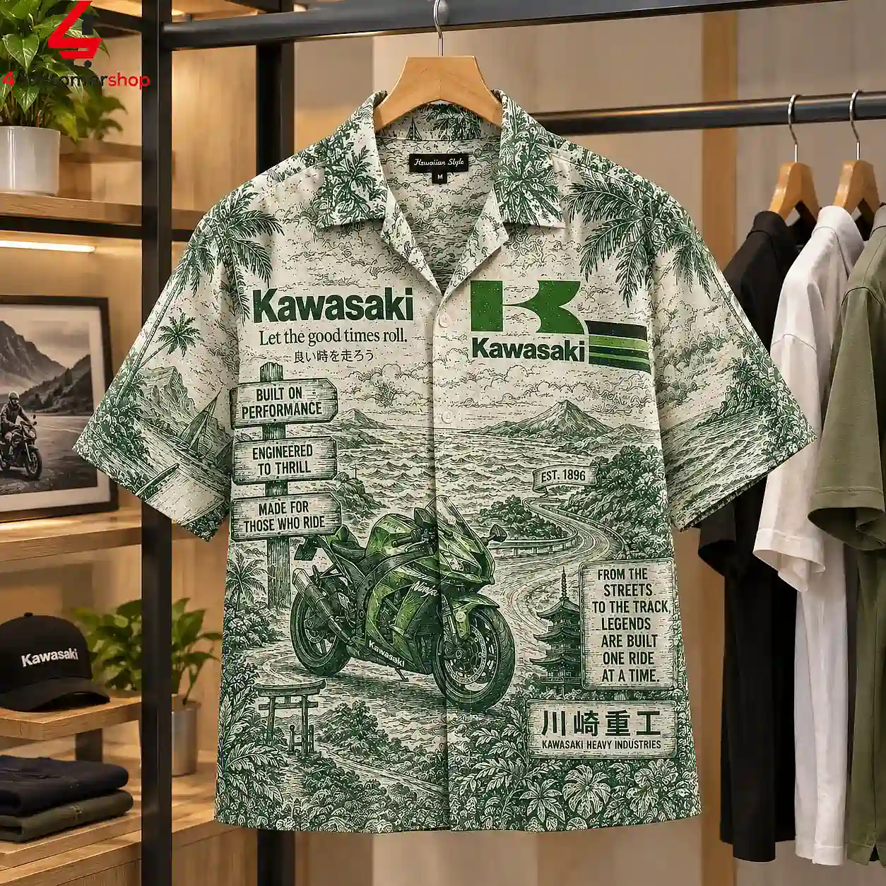Kawasaki Ninja ZX-10R Motorcycle Hawaiian Shirt