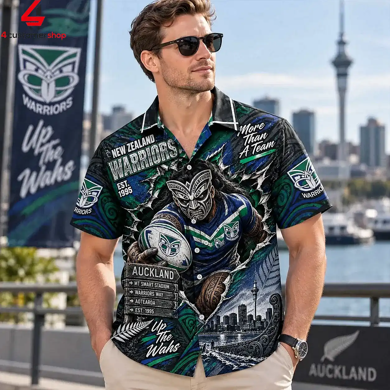 New Zealand Warriors NRL Up The Wahs Hawaiian Shirt
